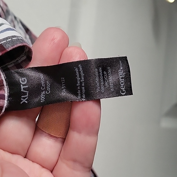 Mens Plaid Print Button Up Top - Picture 5 of 12